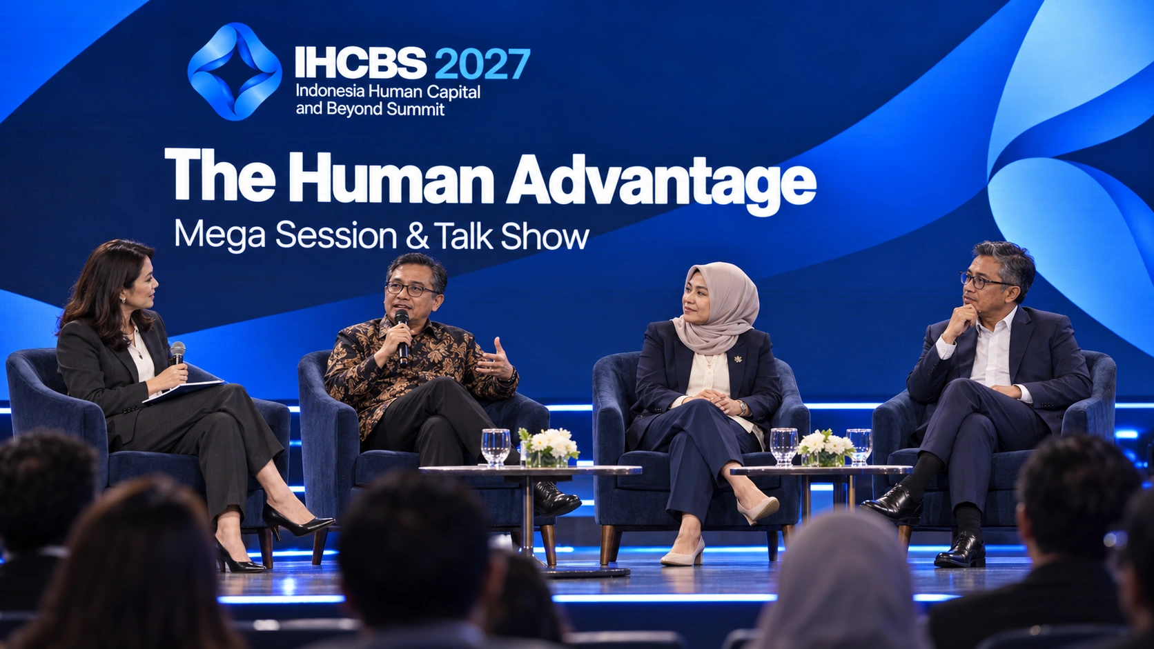 Four leaders in a moderated conversation on the IHCBS main stage. The Human Advantage.