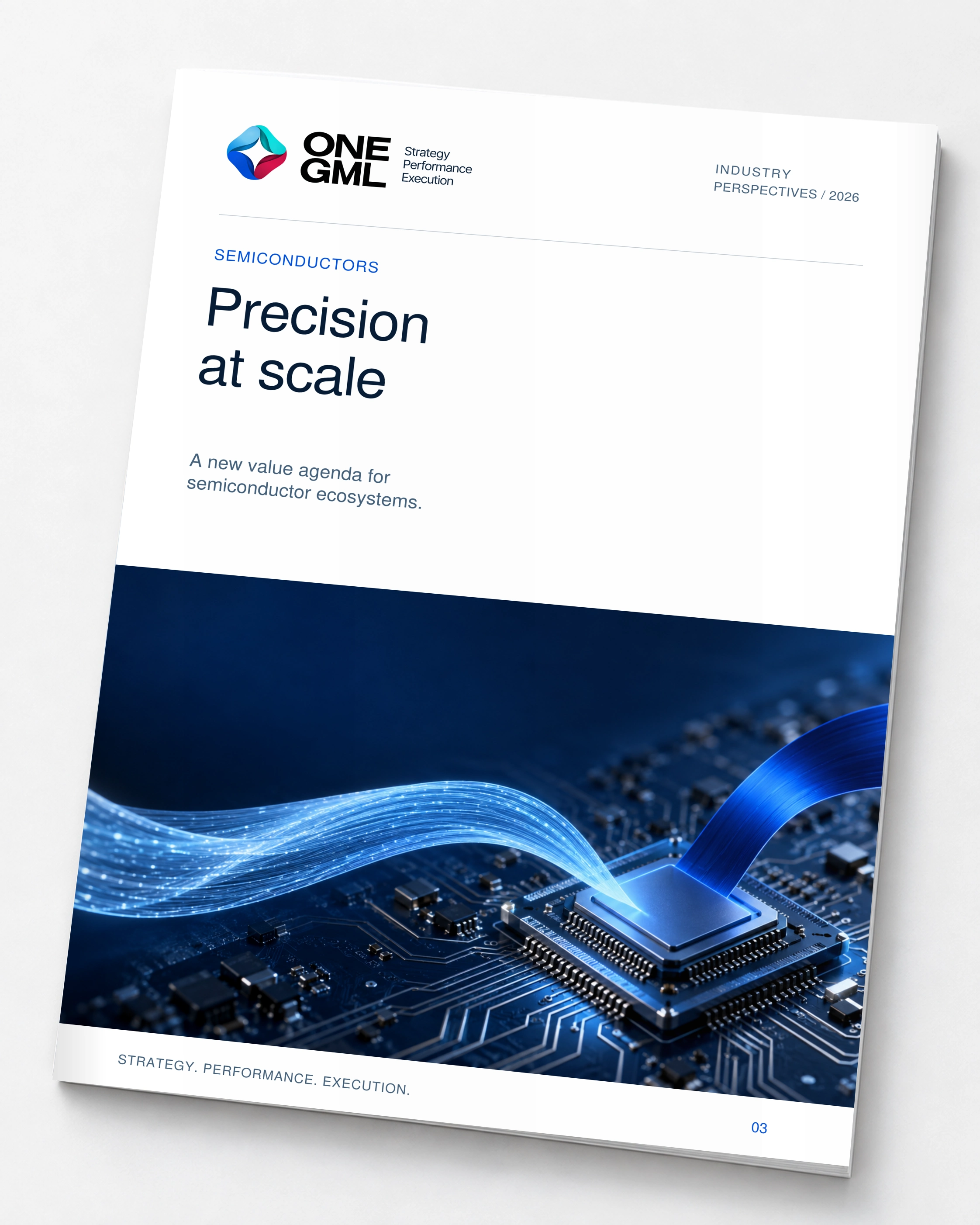ONE GML Semiconductors report magazine: Precision at scale.