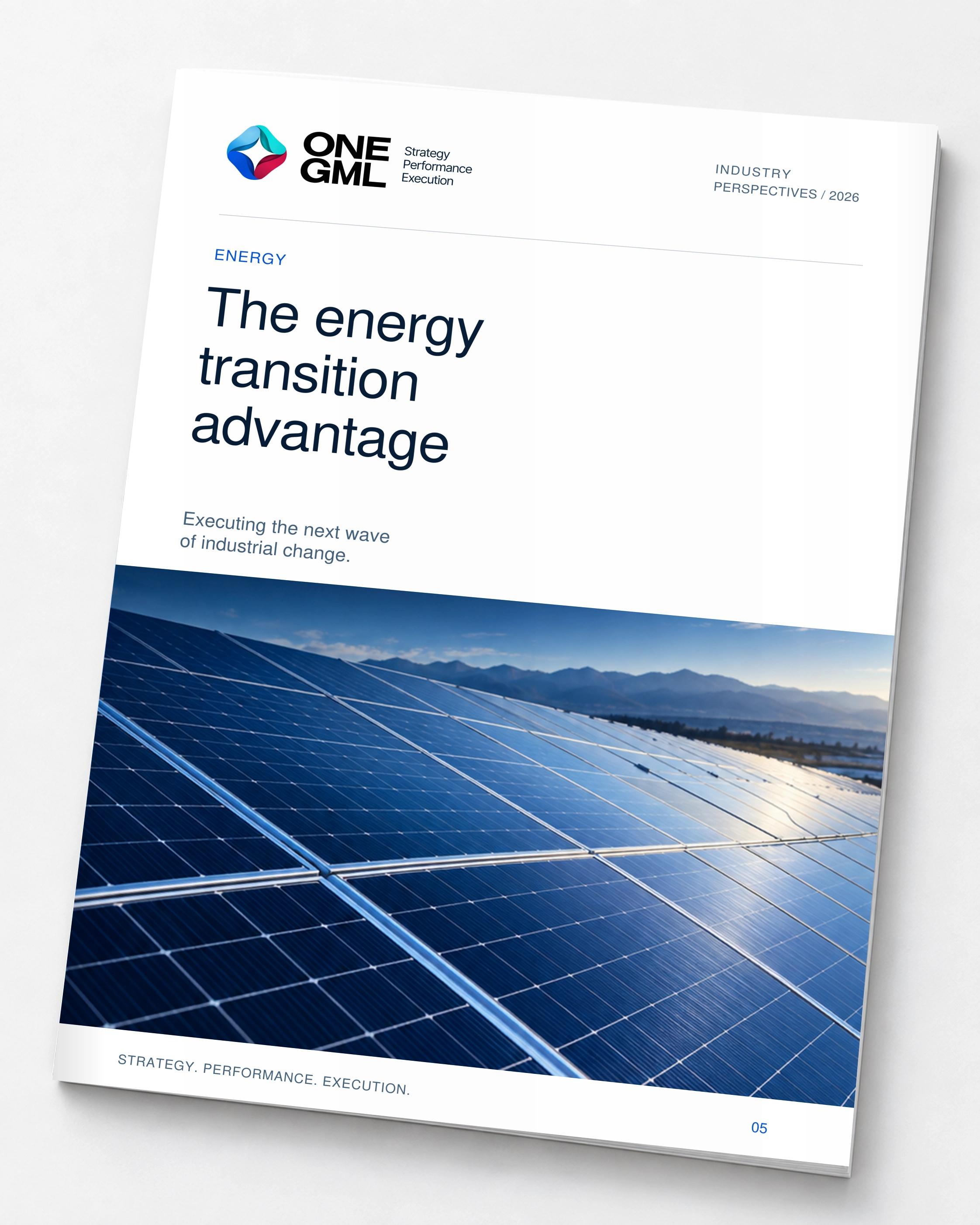 ONE GML Energy report magazine: The energy transition advantage.
